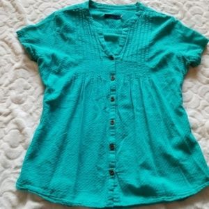 Prana Button Down Short Sleeve Hiking Top Size L